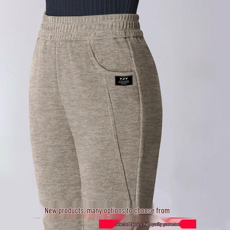 Women's Stylish Straight-Leg Fleece-Lined Pants, 2026 Autumn/Winter Collection - Eight-Tenths Length for Outdoor Wear.