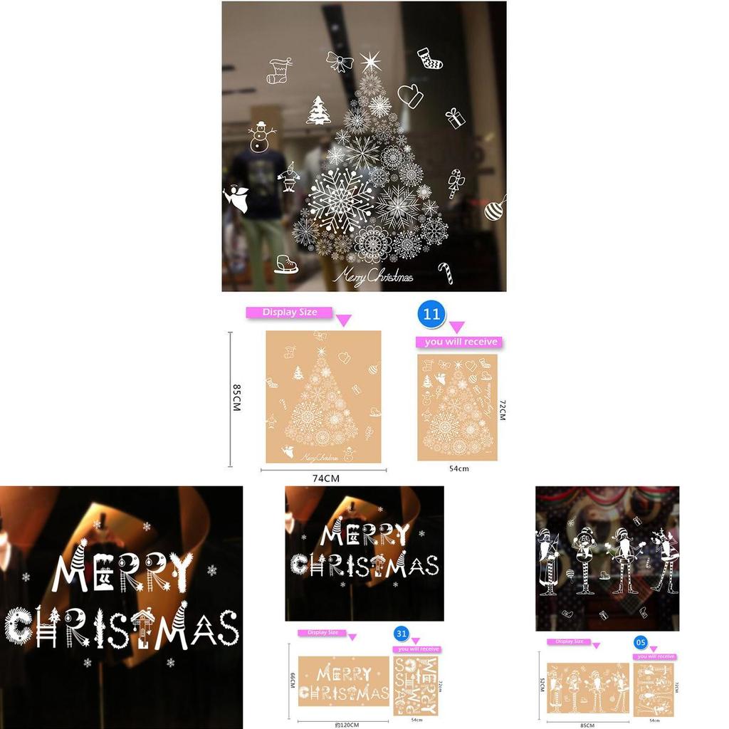 Autocolante de Crăciun fermecătoare pentru ferestre cu artă capricioasă cu Moș Crăciun pentru decor festiv în fiecare spațiu