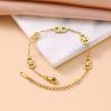 Gold-Plated Stainless Steel Double 'D' Bracelet for Women - Simple Student & Best Friend Design