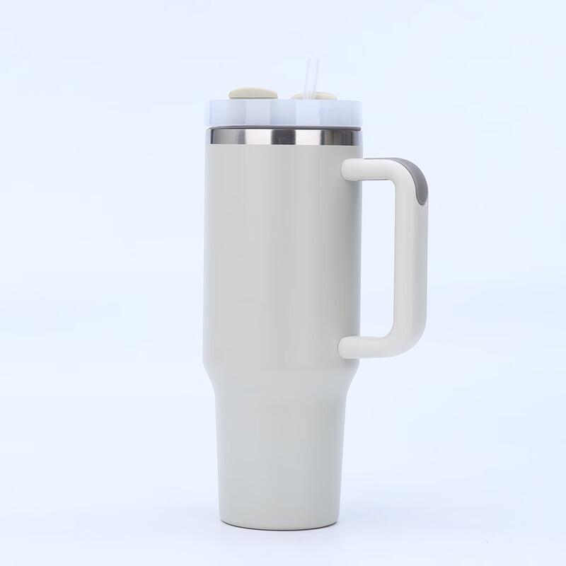 MRSIKEY Jumbo Stainless Steel Insulated Tumbler with Straw and Handle