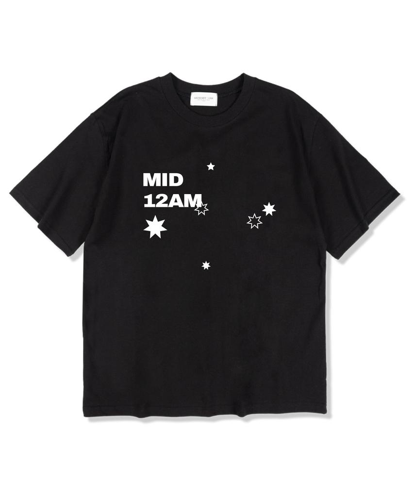 MIDNIGHT12AM Mid12 Star Short Sleeve T-Shirt Black
