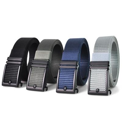 Alloy Buckle Canvas Belt Men's Belt Nylon Belt Automatic Buckle Tactical Outdoor Sports Leisure Work Trouser Belt