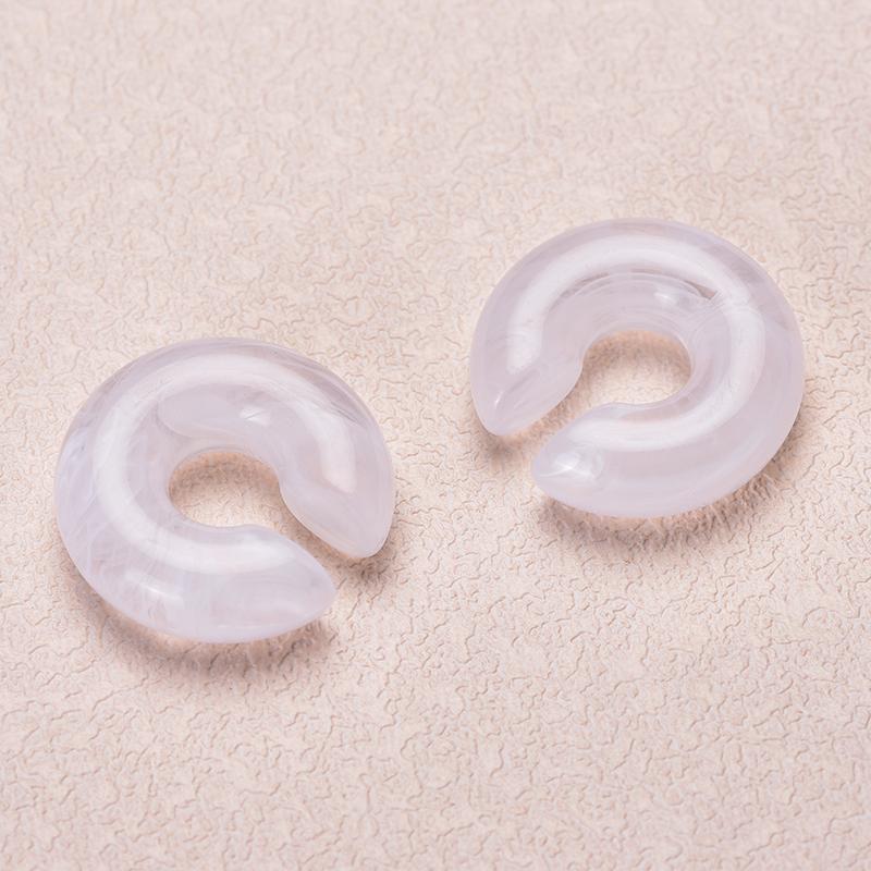 1 Pair Simple Smooth Circle Round Ear Clip On Earrings For Women C Shape Resin Without Piercing Fake Cartilage Ear Cuff Jewelry