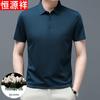 Hengyuanxiang Men's Silk Blend Cool-Feel Polo Shirt