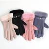 Outdoor thermal gloves women's winter cute cold wind piled thickened cycling gloves driving full finger