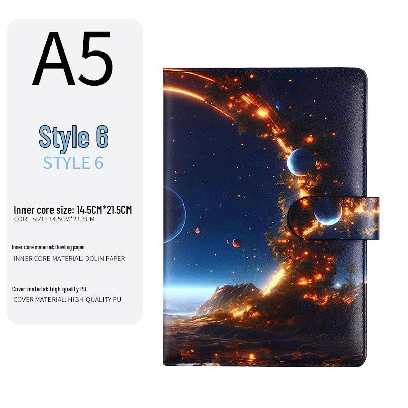 Premium A5 Interstellar Notebook: Creative Color Printing, Ideal for Notes & Records, Single Piece Order Available, Popular In Foreign Markets