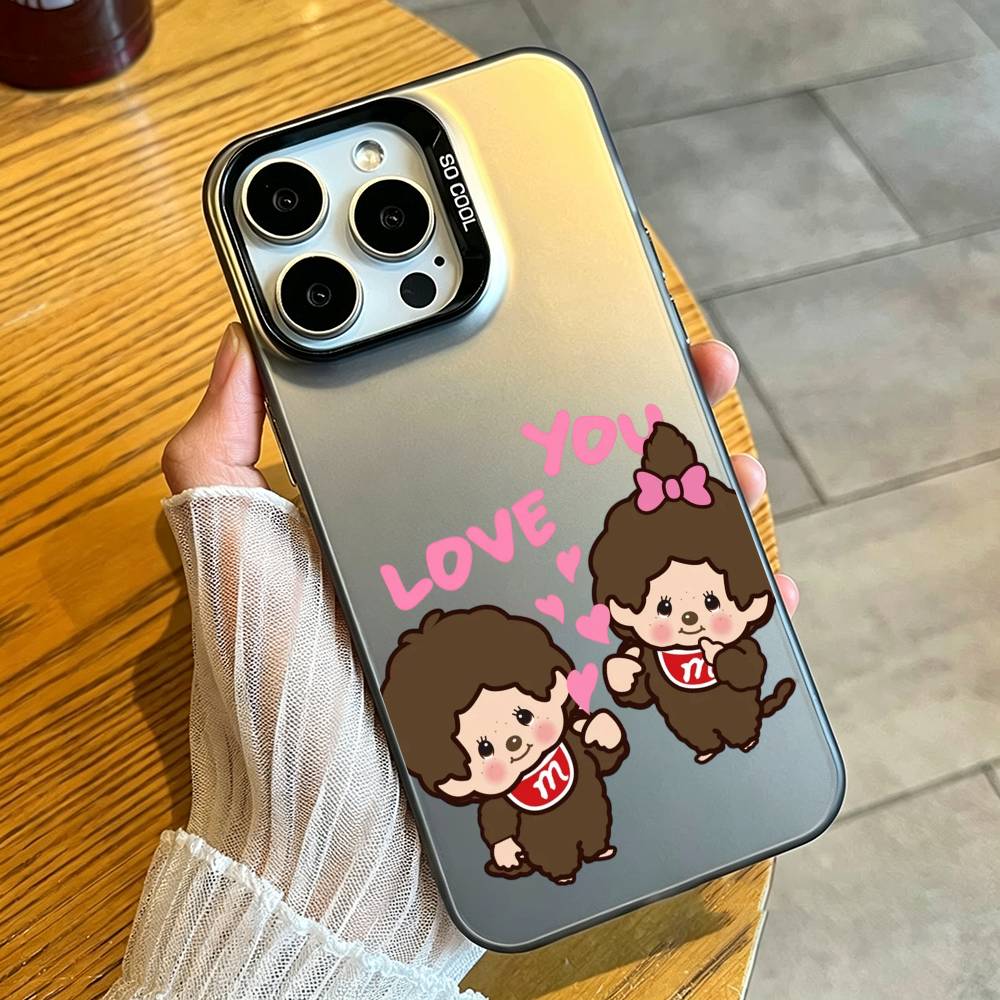 Cute M-monchhichis Phone Case For iPhone 17,16,15,14,13,12,11 Plus,Pro Max,XS,Colorful Silver White Cover iPhone13