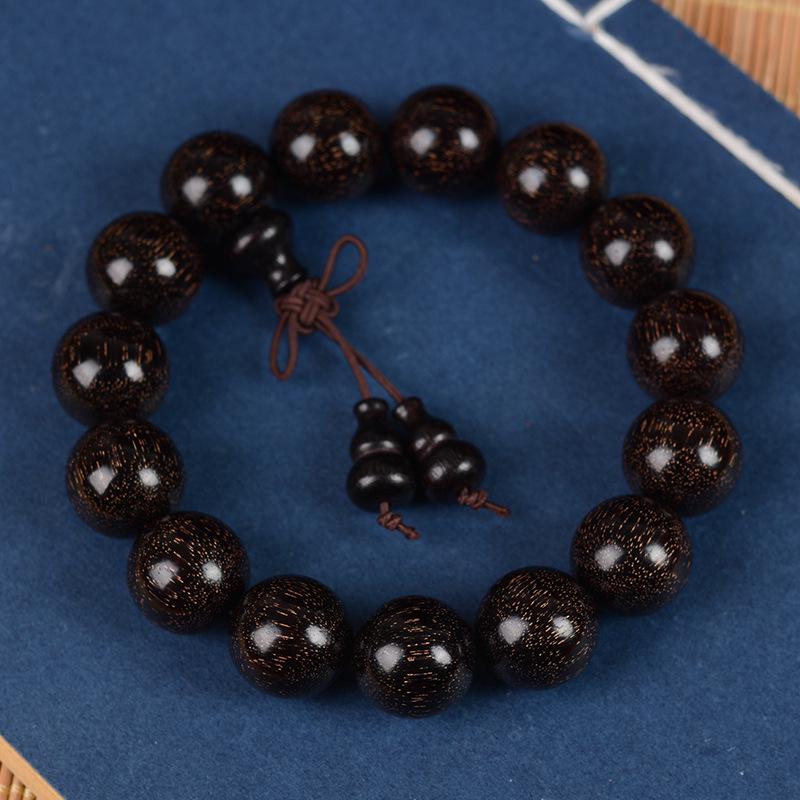 Náramek z korálků zambijského krvavého santalového dřeva a malolistého červeného santalového dřeva ve stylu Zlaté hvězdy