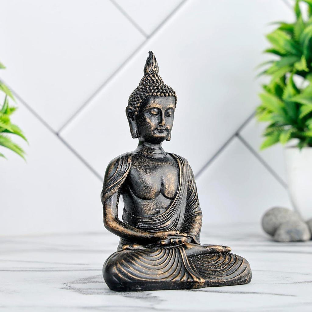 New Sitting Meditating Buddha Statue Showpiece Idol Home Decor Items for Living Room and Gifts