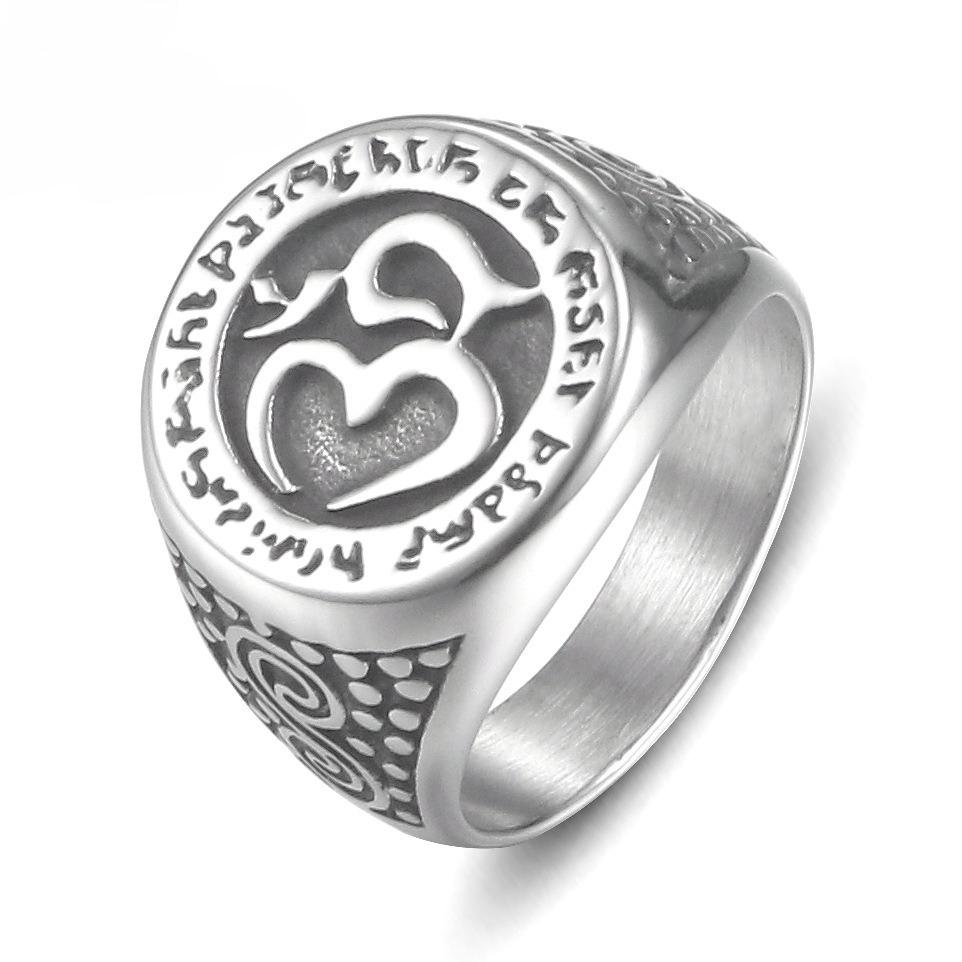 Модный Узор 2026 года, Кольцо из Титановой Стали, Персонализированное Ретро Мужское Кольцо 7