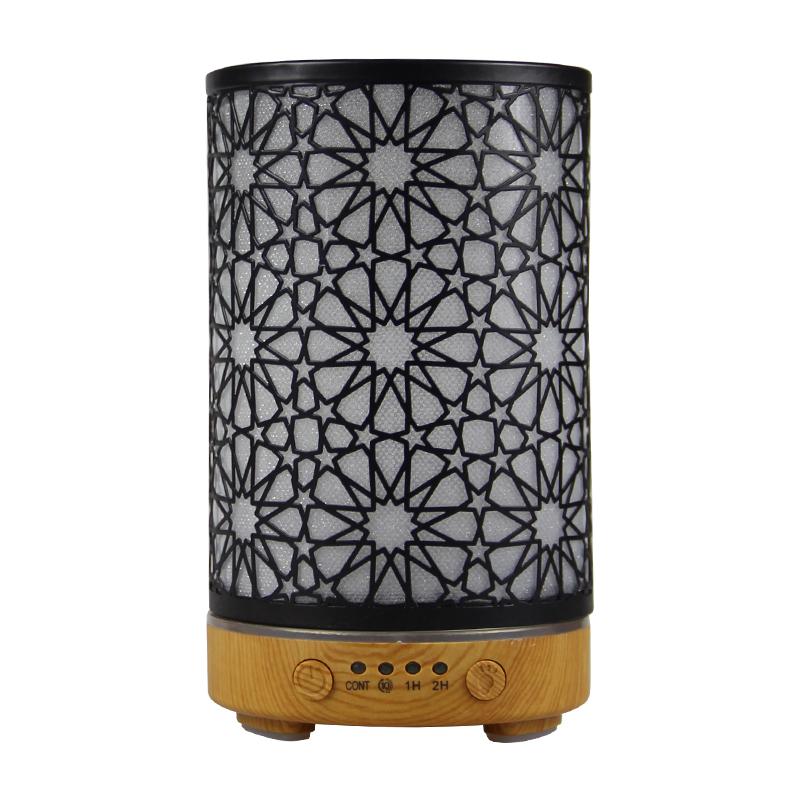 Aroma Diffuser 100ML Timing Function Hollow Star Ultrasonic Air Humidifier Bedroom Essential Oil Diffuser with LED Night Lights