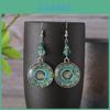 Stunning Long Drop Earrings Featuring Floral Geometry For Artistic Retro Style Women