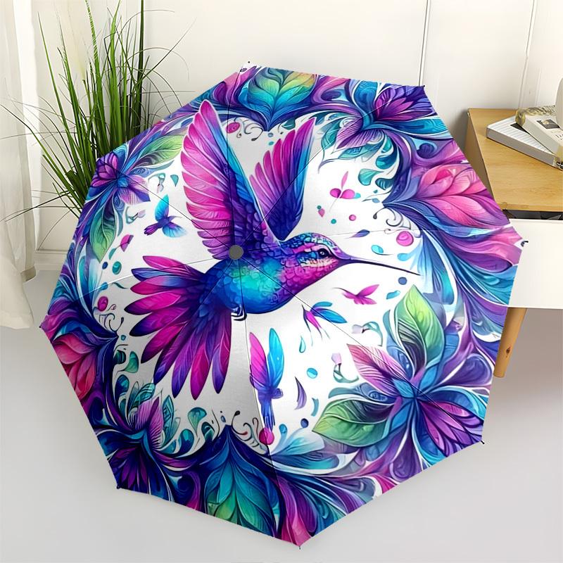 

Hummingbird MandalaThemed Automatic Opening and Closing Umbrella 8 Ribs, Suitable for Leisure and Going Out, Outdoor Accessory, Gothic Sty