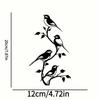Bohemian Acrylic Sparrow Wall Art, Floral Bird Sculpture for Home Garden Farmhouse Indoor Outdoor Decor