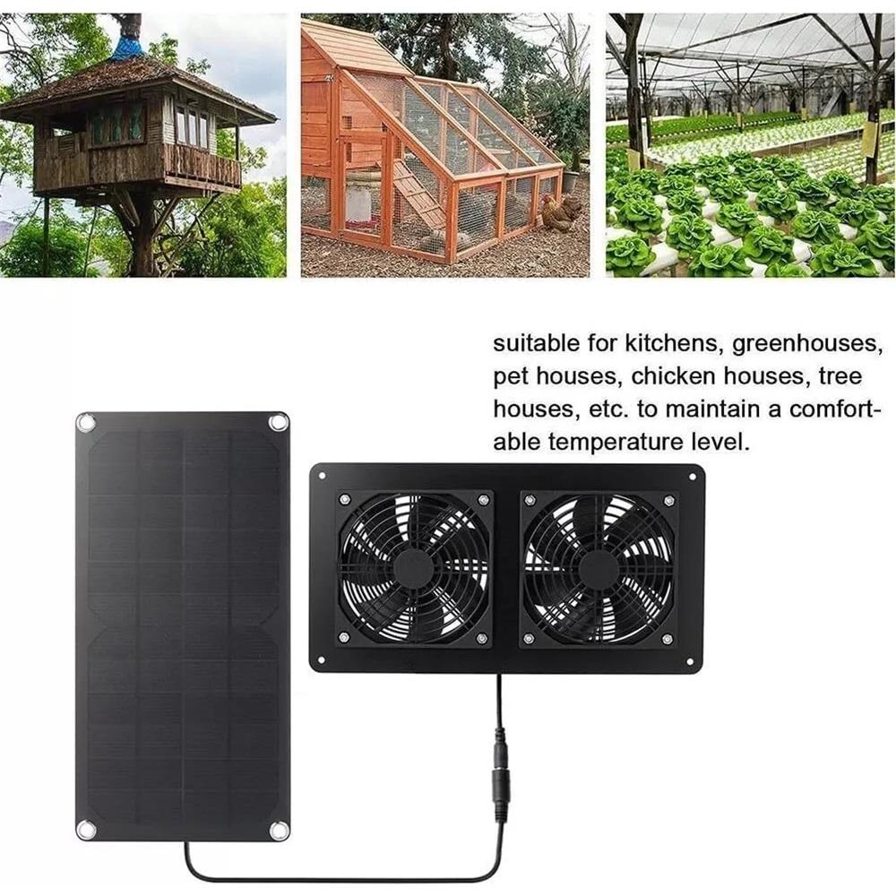 30W 12V Panel Exhaust Fan for Outdoor Chicken Coop Greenhouse