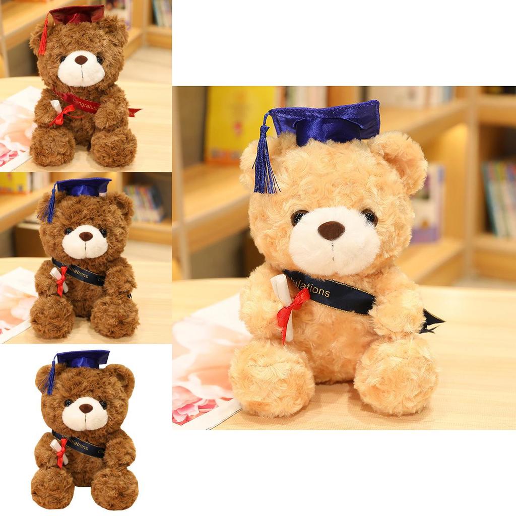 Adorable Doctor Bear Plush Toy With Cap Perfect Graduation Gift For Students