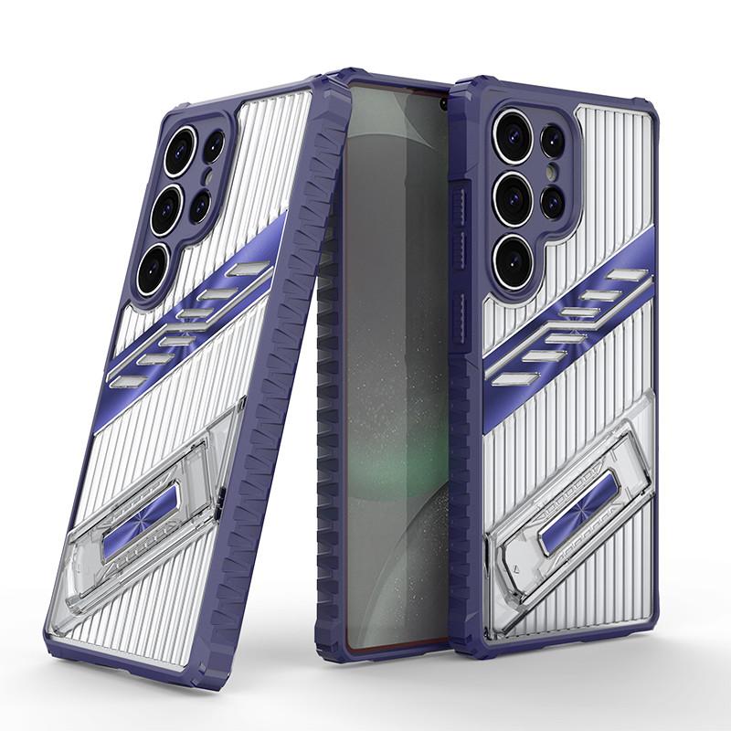 For Samsung Galaxy S23 FE S25 S24 S23 Ultra S24 FE S25 Plus Shockproof Phone Case with Invisible Stand Camera Protection