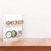 Clear Acrylic Round Coin Holder Desktop Storage Case Sturdy Display Box Craft Supplies for Collectors and Jewelers