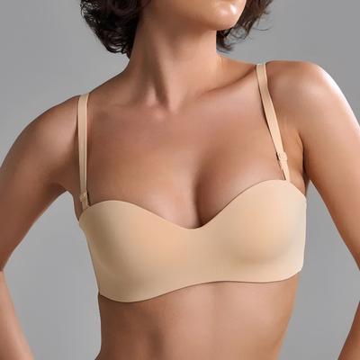 Push-Up Trägerloser BH Damen Unsichtbar Nahtlos Bralette 1/2 Cup Sexy Dessous Weibliche Unterwäsche Party Hochzeits-BHs