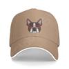 Denim-Kappe, Boston Terrier-Hund, Baseball-Dad-Cap, klassisch gewaschen, 100 % Baumwolle, verstellbar, lässig, Sport, für Unisex, Damen, Mütze