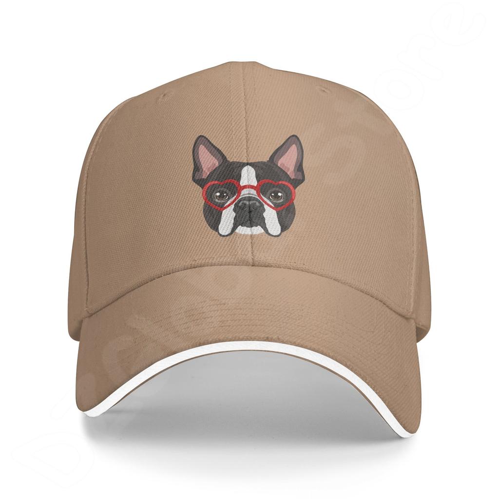 Denim-Kappe, Boston Terrier-Hund, Baseball-Dad-Cap, klassisch gewaschen, 100 % Baumwolle, verstellbar, lässig, Sport, für Unisex, Damen, Mütze
