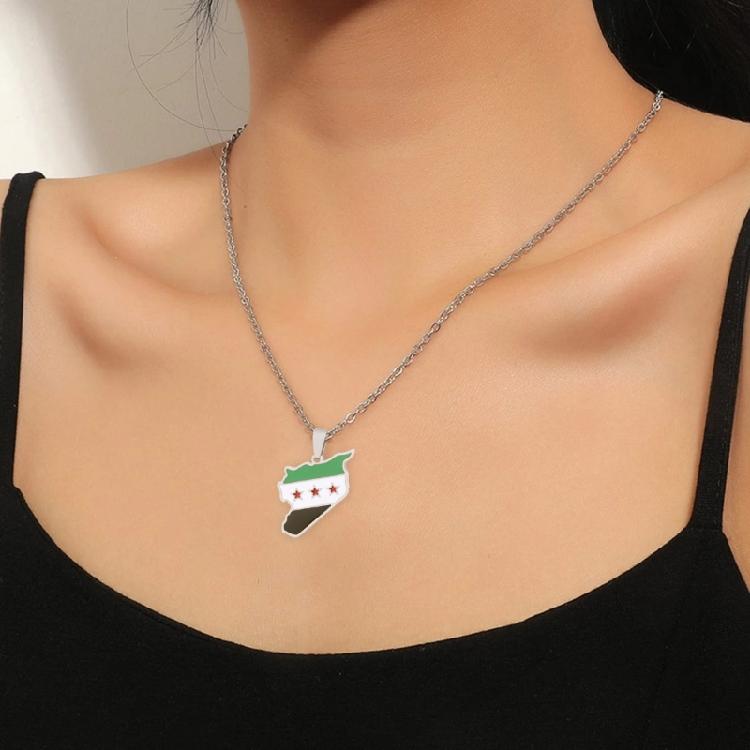 Gold Silver Color Chain Map Choker Necklace Jewelry Christmas Party Ornament