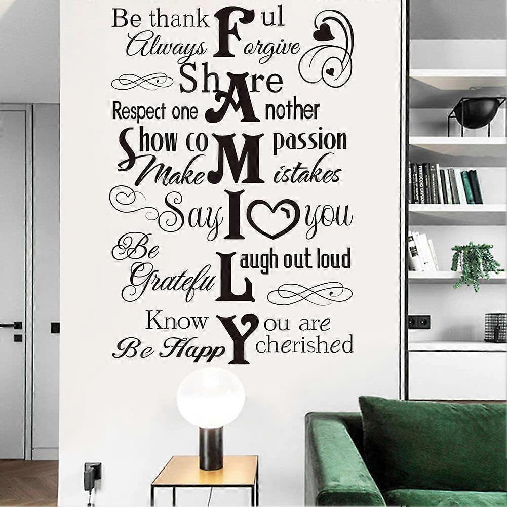 Adesivi Murali Frase di Famiglia Runtoo Citazioni Ispiratrici Decorazioni Murali Soggiorno Camera da Letto Arredamento Casa.