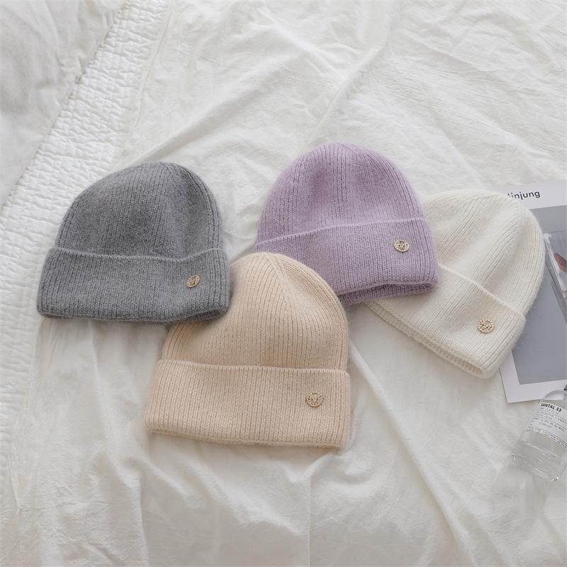 Knitted Hat  Thickened for Autumn and Winter To Make The Face Look Better Small Ear Protecting Couple's Versatile Pullover Hat Woolen Hat