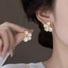 Silver Needle with Diamonds, Oil Dripping Flower Stud Earrings, New French High-end Stud Earrings, Niche Fashion Temperament Earrings, Women