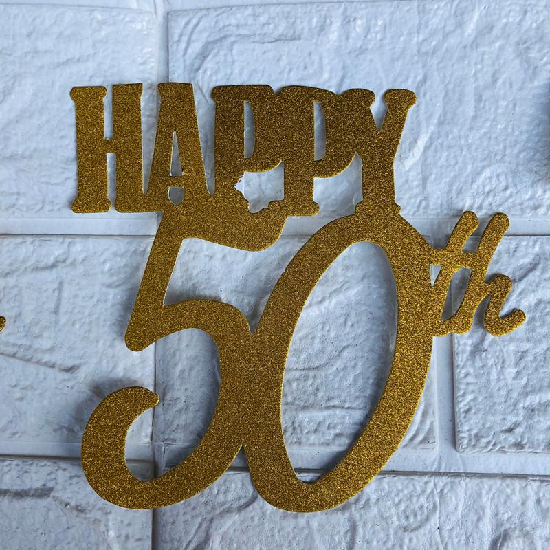 10th, 20th, 30th, 50th Birthday Hot Stamping Cake Topper Decoration Insert Card Party Supplies