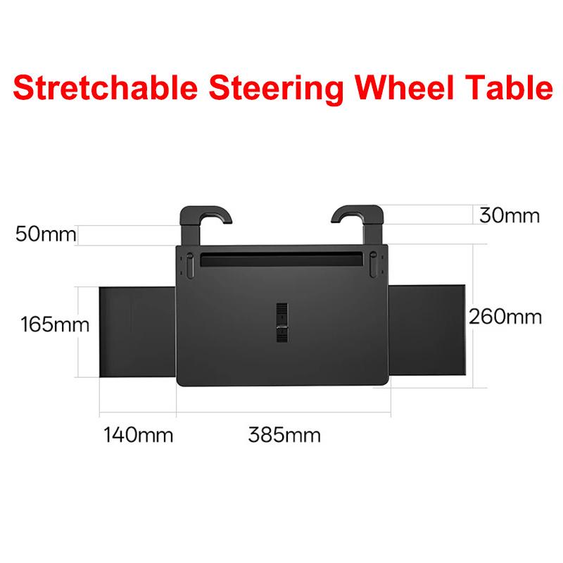 Car Steering Wheel Tray Table Folding Laptop Desk Adjustable Food Desk Water Cup Computer Bracket Phone Mount Auto Accessories