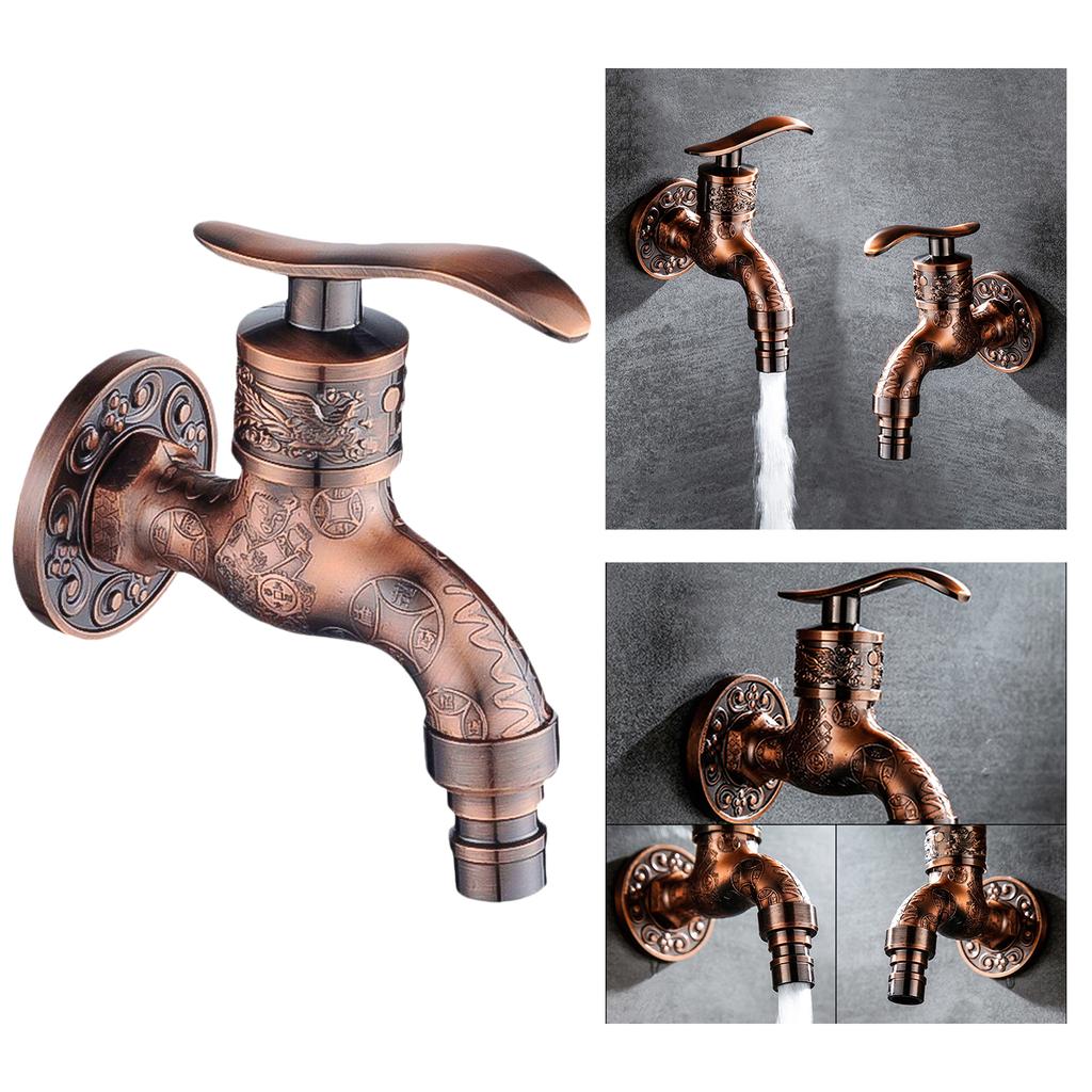 Zinc Alloy Laundry Bathroom Washing Machine Faucet Mop Pond Bibcock Wall Mounted Single Cold Water Tap