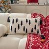 Christmas Tree Pillow Cover 45x45cm Towel Embroidered Holiday Decorative Cushion Case for Couch Sofa Living Room Soft Cozy Xmas Gift