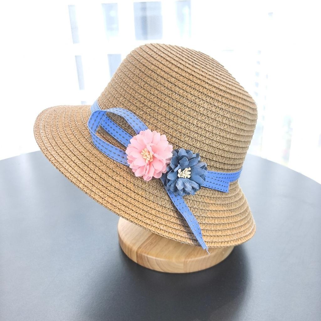 Kids Straw Hat Spring And Summer Foldable Sunshade Caps Beach Cap Sweet Fisherman