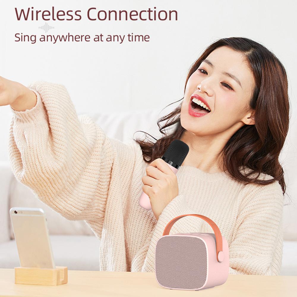 P2 Home Kids Karaoke Bluetooth-compatible Speaker Portable Loudspeaker with 2 Microphones