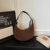 Fashion Vintage Soft Suede Hobo Bag Large Capacity Women Casual Crescent Shoulder Bag Streetwear Crossbody Purse for Work