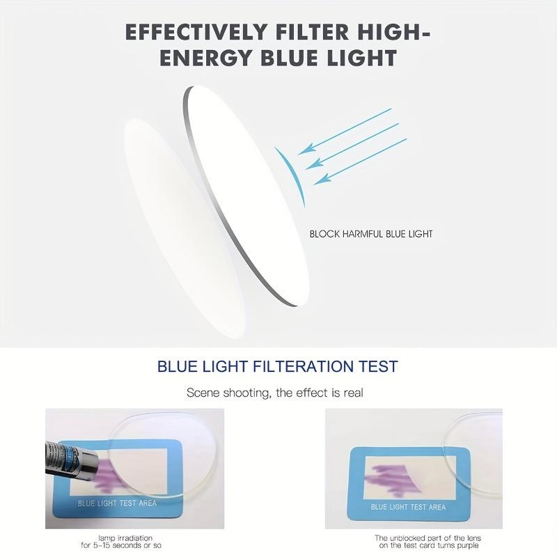 Pánské elegantní brýle s kovovým čtvercovým rámem – protimodré lehké, módní a odolné pro každodenní nošení, školu a kancelář