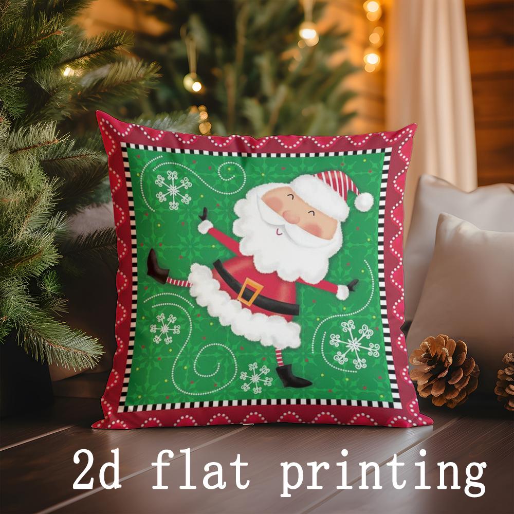 Home Decor Santa Claus Christmas Pattern Cushion Covers Pattern Cushion Cover Suitable for Sofa Bedroom Car Pillow Cover