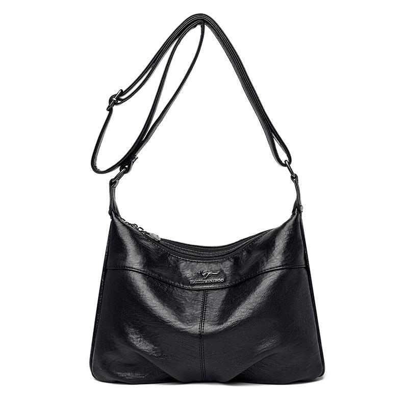 Однолямочная сумка, Ретро сумка через плечо женская, Простая сумка, Модная сумка для мамы, Женская сумка чёрный