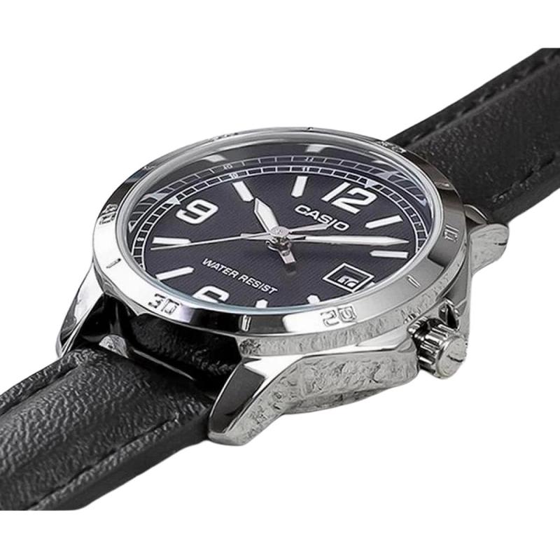Casio STANDARD Series Retro Fashion Simple Quartz Movement Genuine Leather Strap Japanese and Korean Watch Women's Watch Black Dial LTP-V004L-1B