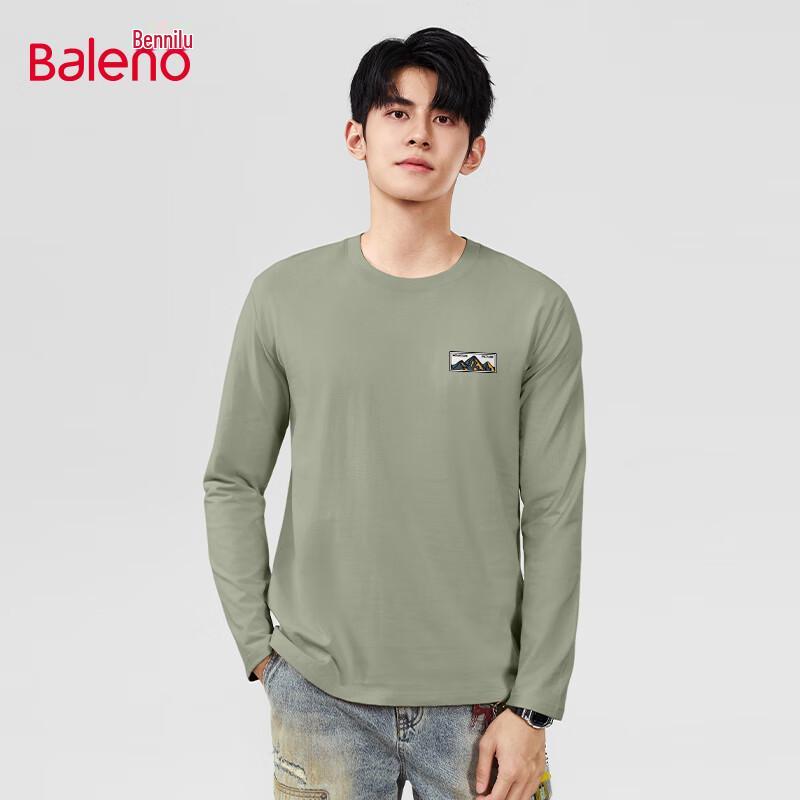 Baleno Men's 220G Heavyweight Pure Cotton Long Sleeve T-Shirt