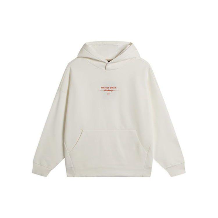 Li Ning Wade Collection Sweatshirts Unisex Ivory Hooded Moderate Regular AWDSC39-8