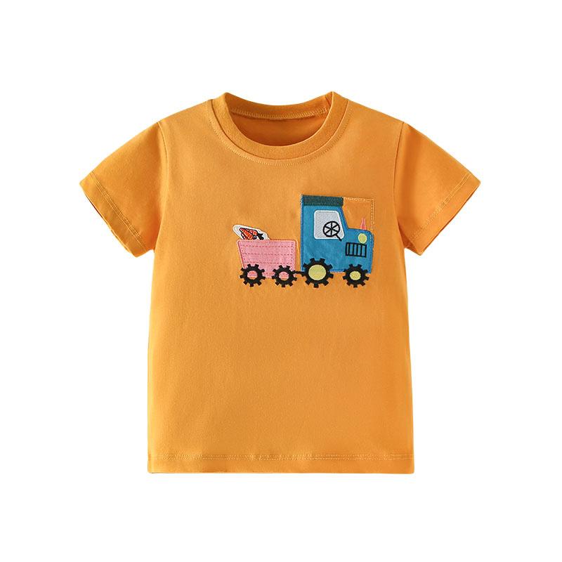 Boys and Girls Rocket Team Children's T-shirt Summer Girls' T-shirt Baby Clothing Children's T-shirt Top