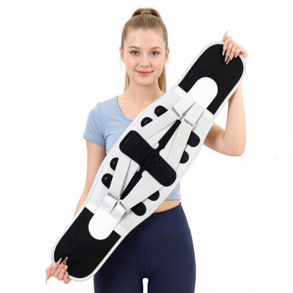 Cinturón de Soporte Lumbar Ajustable con Soporte de Placa de Acero Transpirable para Alivio Lumbar Banda de Compresión para la Cintura para el Trabajo Diario y el Deporte