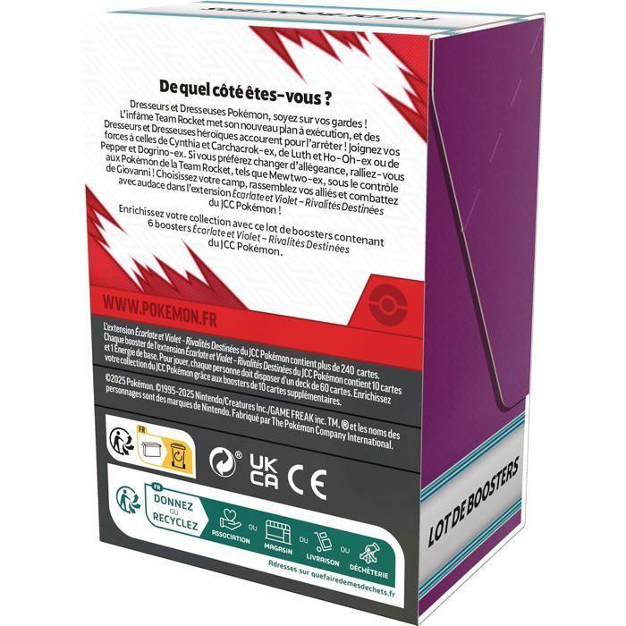 Pokémon EV10 JCC : Lot de 6 Boosters Écarlate et Violet - Rivalités Destinées
