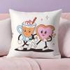 Retro Pop Cartoon Food Pillow Case Pillowcase Ultra Soft Skin Friendly Fabric Cloud Like Comfort & Concealed Zipper