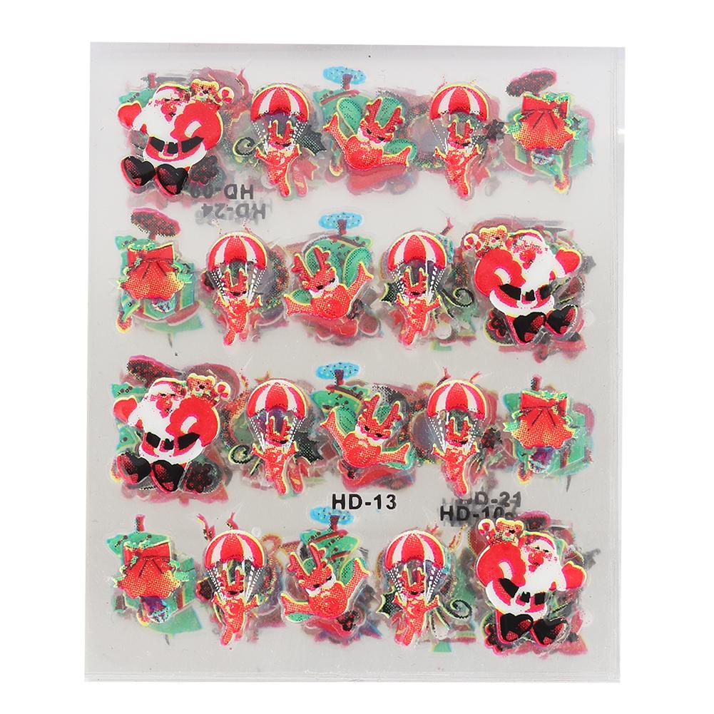 Christmas Theme Nail Art Sticker Nail DIY Transfer Decals Decoration Tools 12pcs Decoration Sticker Nail Art Decals Nail Sticker