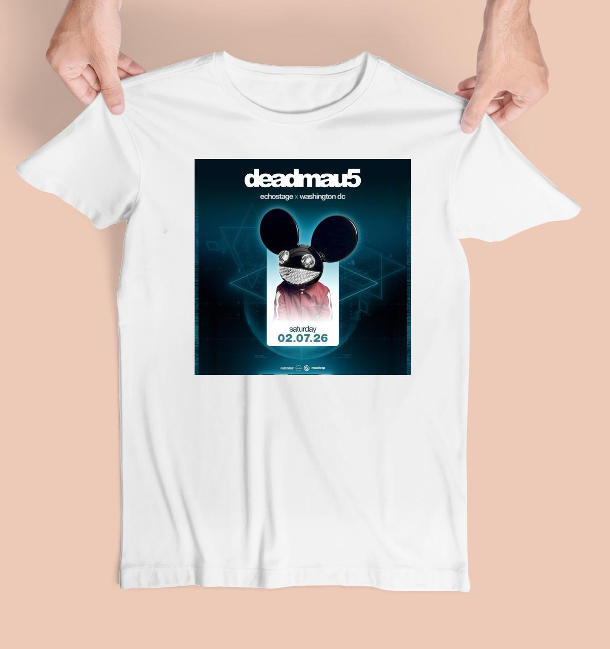 New Deadmau5 Tour Concert White Cotton T Shirt S-5XL AG14 S