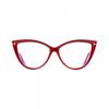 Tom Ford Eyeglasses Cat Eye Full Rim  Bordeaux Frame And Clear Blue Block Lenses Lens Ft5843 B074 Black
