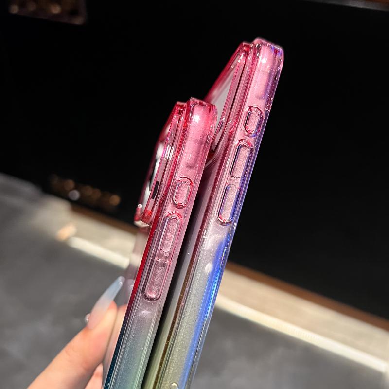 New Luxury Gradient Two Tone Glitter Hard PC Bumper Phone Case For iPhone 17 Pro Max 17 Air Shockproof Back Cover